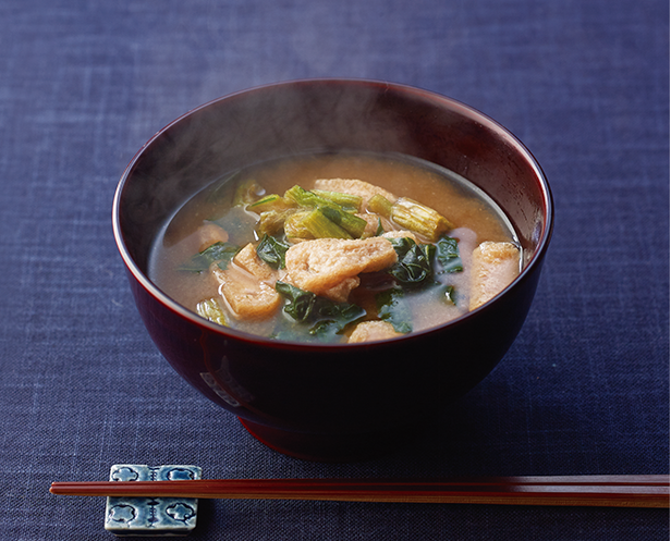 小松菜と油揚げの味噌汁